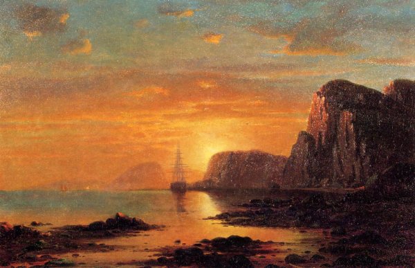 Seascape: Cliffs at Sunset